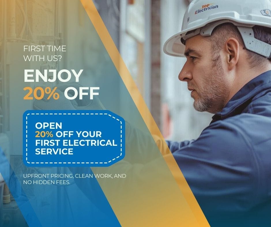 20% of your first electrical service with us