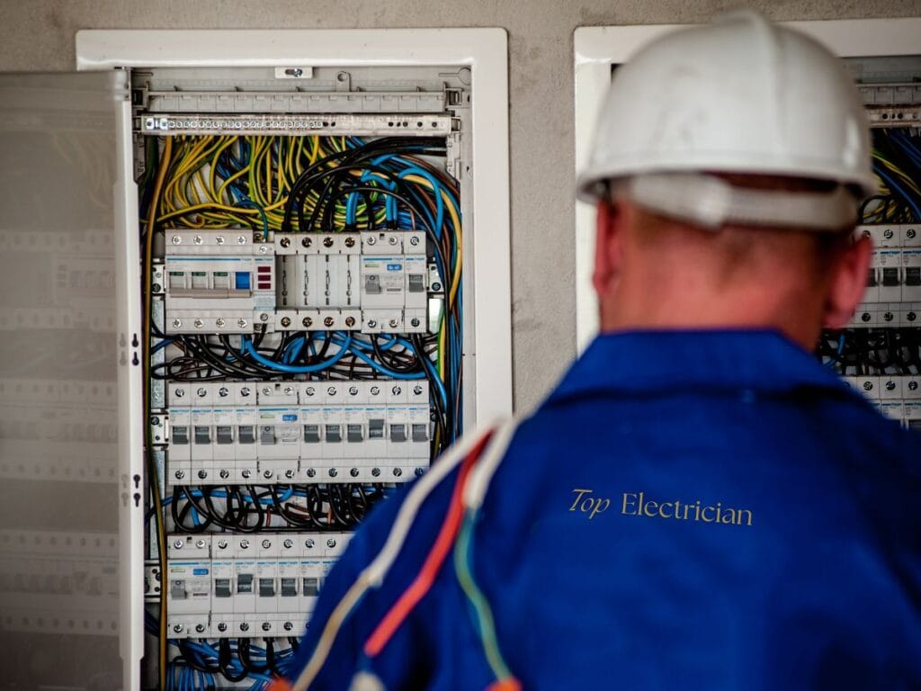 an electrician from top electrician work for switchboard upgrades