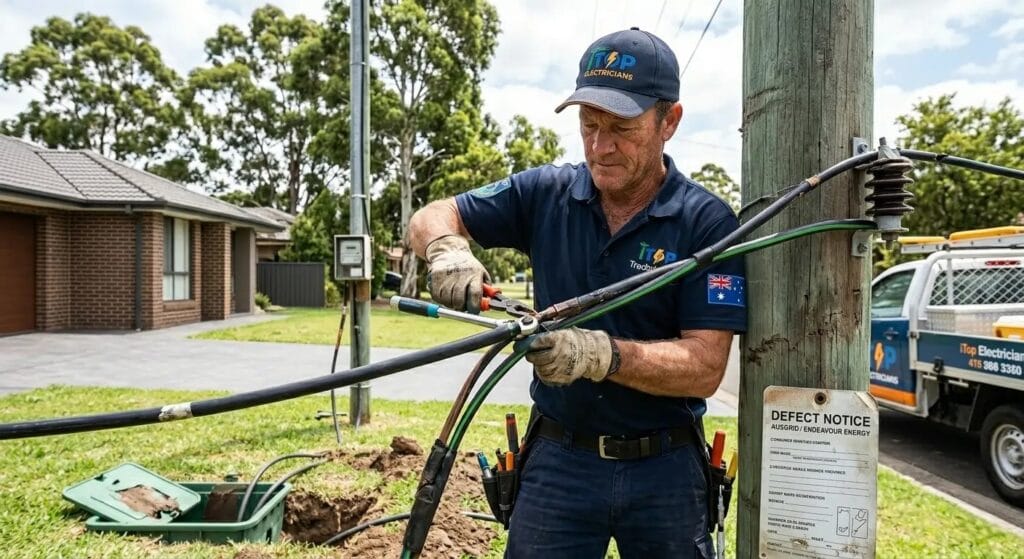 damaged cable repair and reinstallation